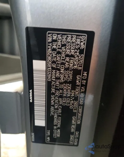 2008 Volvo Xc70 z USA, uszkodzony, nr VIN YV4BZ982681032849